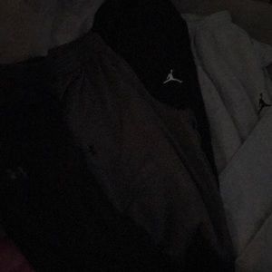 Lot of 9 mens sweatpants, L and XL, Jordan And UA